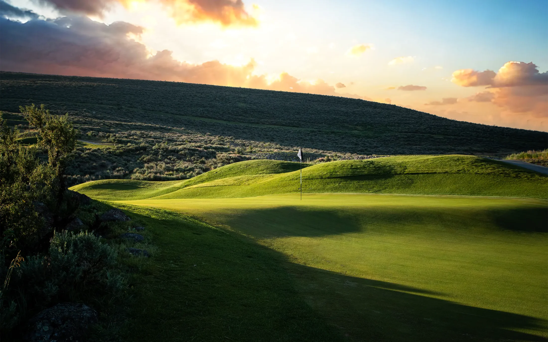 Sunset over the Hills Golf Course at Promontory Club in Park City Utah